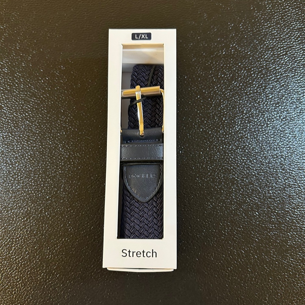Dockers Stretch Belt - Navy Blue, Silver Hardware Mens‎ Large / Extra Large NWT